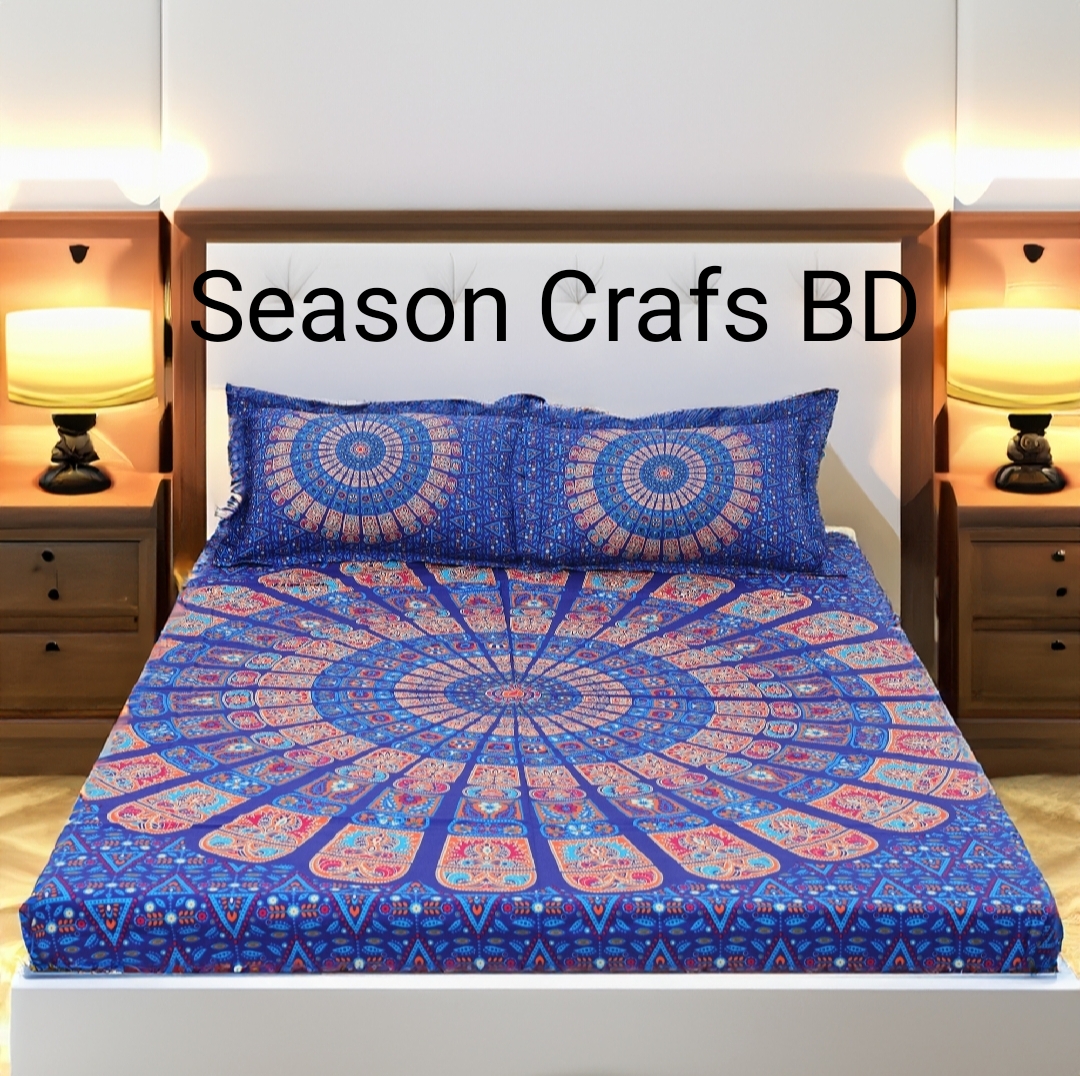 New Design Panel Bedsheet king size (8feet/7.5feet) with 2 pillows cover from Season Craft BD. 