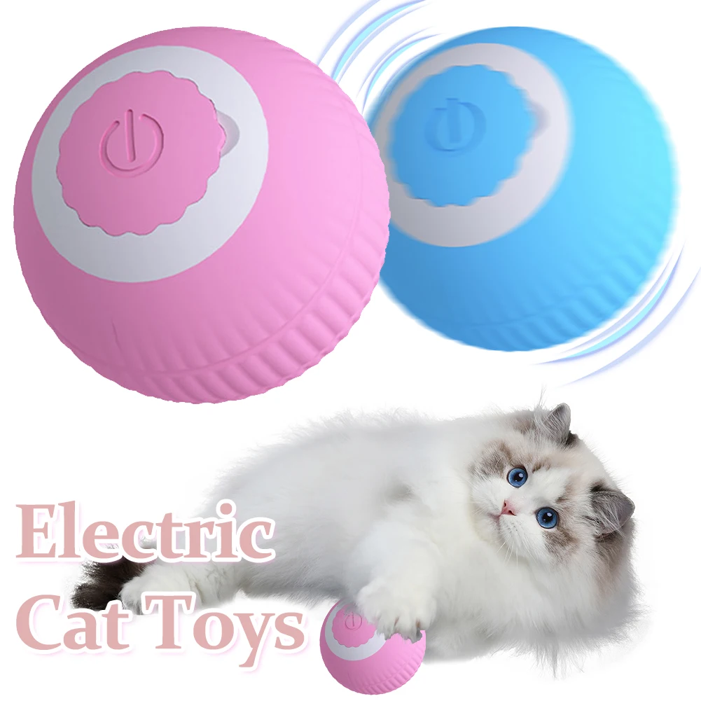Electric Cat Ball Toys USB Rechargeable Smart Interactive Cat Toy ABS Intelligent Rolling Toy Ball for Kitten Dog Playing