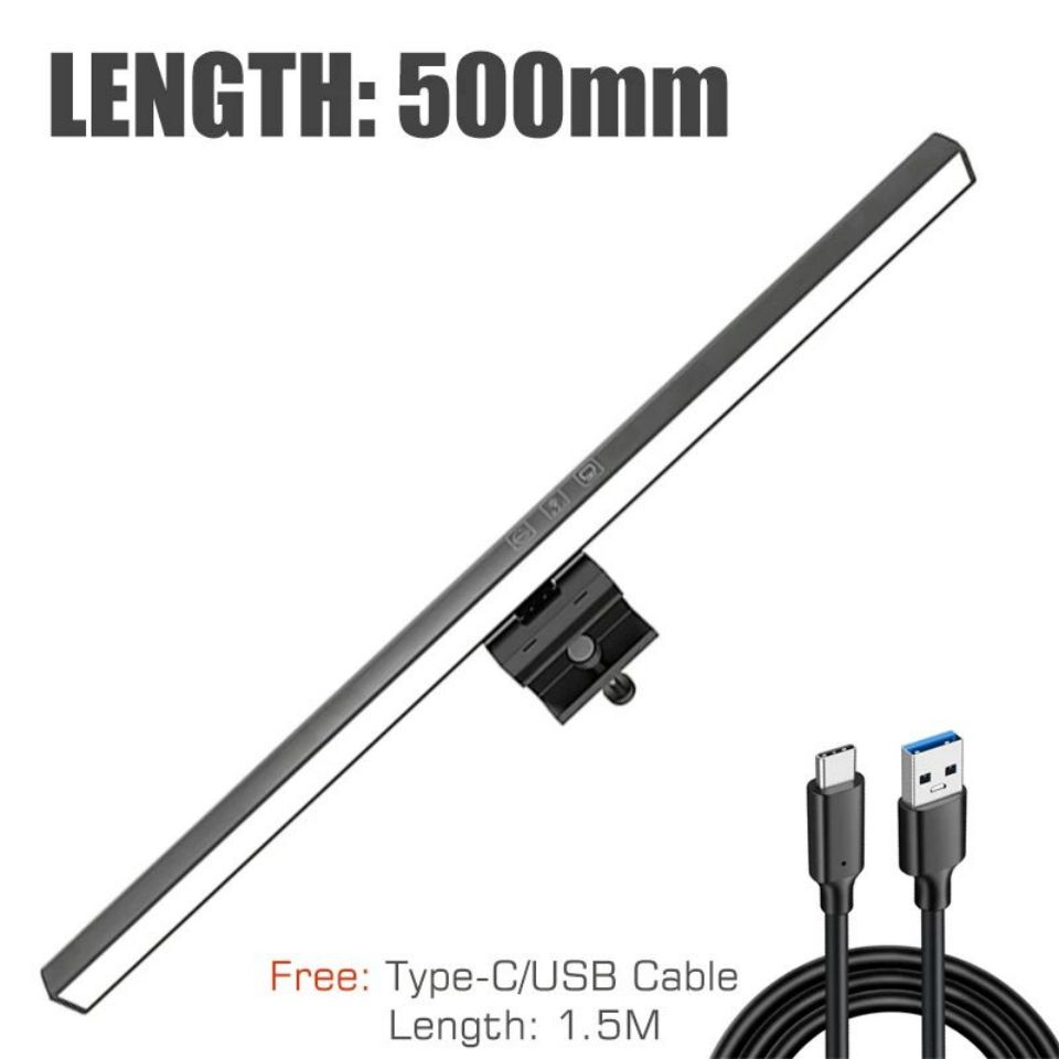 LED Desk Lamp LED Computer PC Monitor Screen Light Bar Stepless Dimming Reading USB Powered Hanging Table Lamp. 
