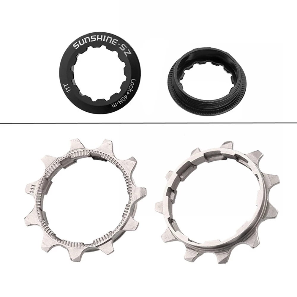 SUNSHINE Cassette Bicycle Ratchet Cog 11 12 13T Sprocket 12 8 9 11 Speed Pinion Bike 10v Cogset Single Speed Freewheel Adapter. 