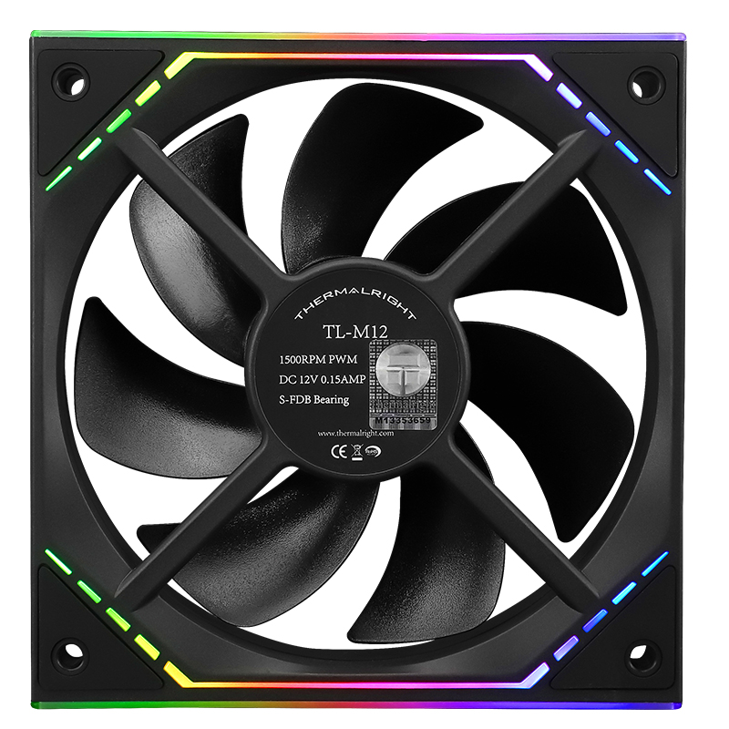 Thermalright TL-M12 12cm ARGB chassis cooling fan, unlimited frame fan, colorful halo PWM cooling fan. 