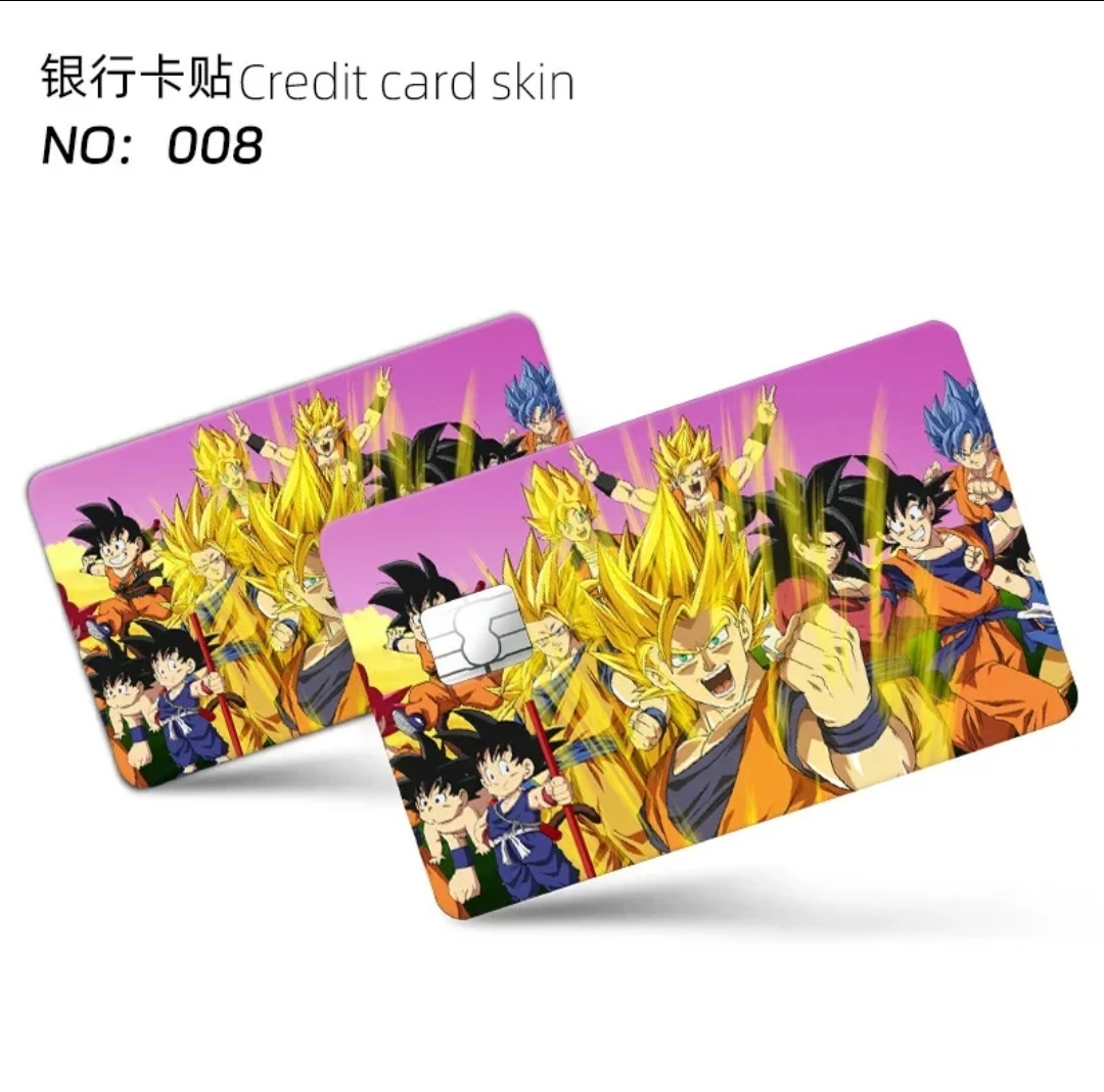 Credit Card anime Stickers Both side Beige closet Debit card sticker all Type card stickers Dragon Ball Z Naruto Funny credit card sticker sticker for debit card. 