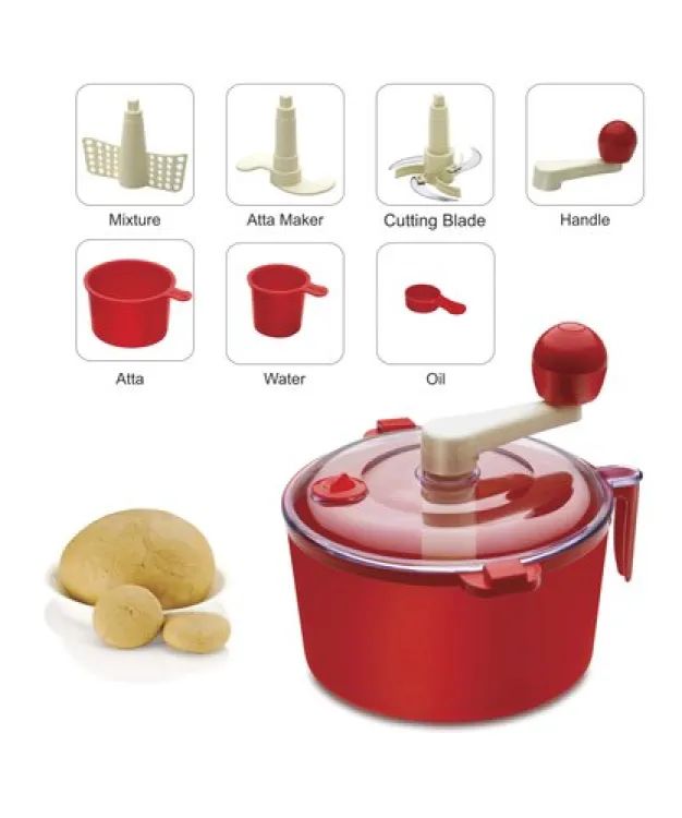 Atta Roti Dough Maker- for Home Tool - Atta Maker, Atta Machine, Atta Maker (red). 
