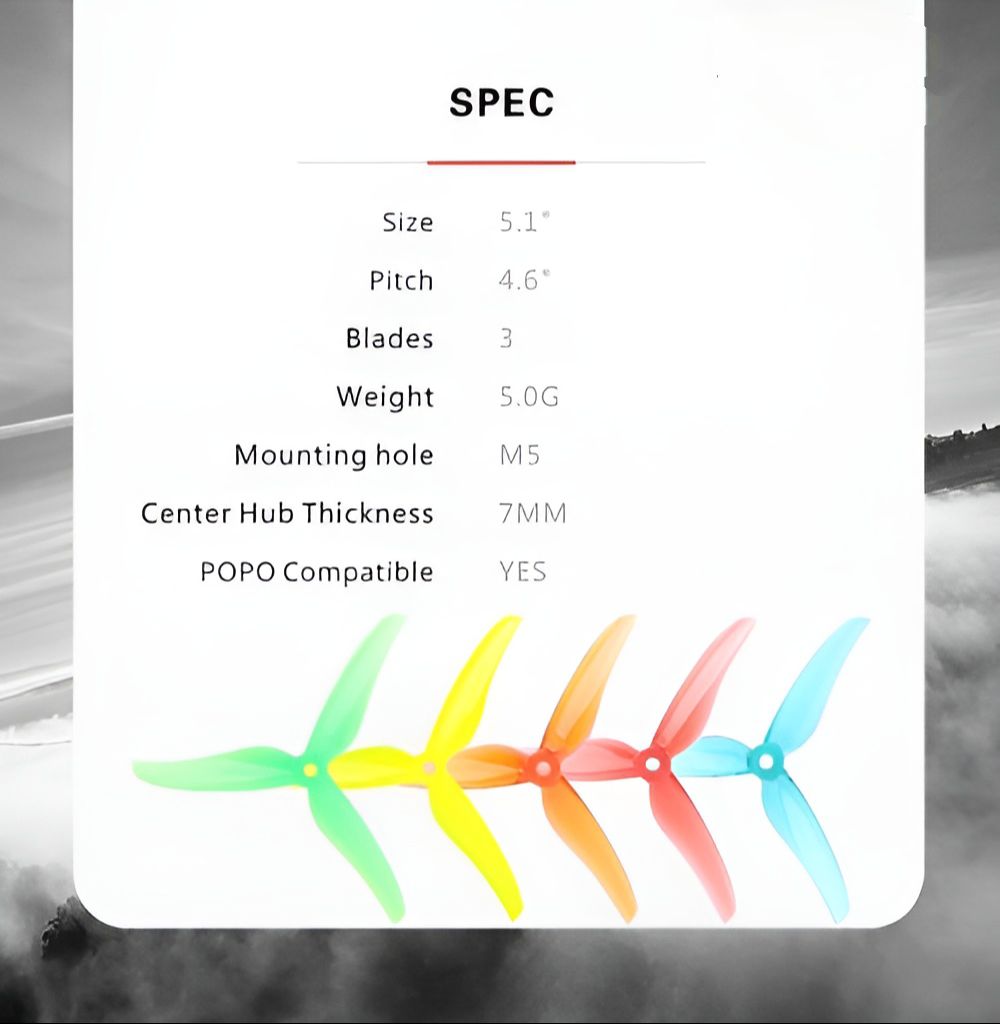 T-Motor T5146 1 pcs Tri-Blade Propeller Props Compatible 5mm Shaft for DIY Fan 775 Motor FPV Racing RC Models. 
