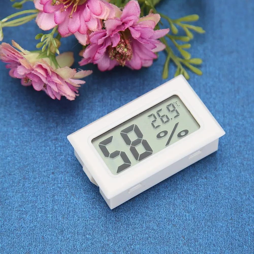 Digital Temperature Humidity Meter White Thermometer Hygrometer Vivarium Sensor. 