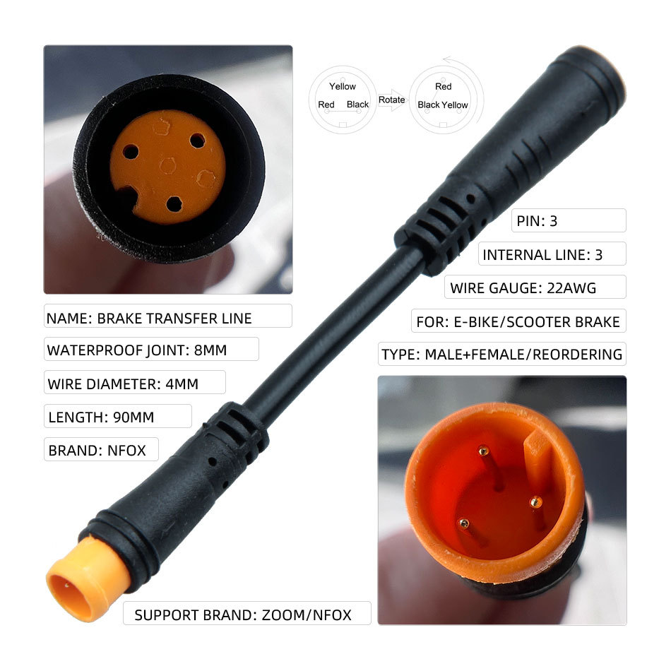 NFOX Brake Broken Wire Extension Sequence Transfer Magnetic Induction Signal Line for Electric Scooter E-bike Cable Bafang Motor. 