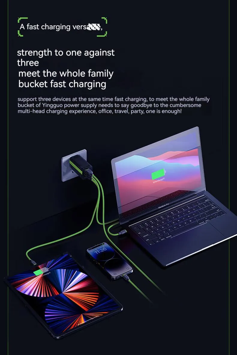 Sharge/Shargeek 65W gallium nitride type-c charger PD multi-port fast charge laptop 65W charging head 2C1A global product ( 1 year replacement warranty). 