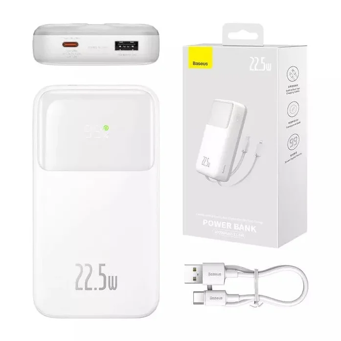 Baseus Comet Series 22.5W 20000mAh Dual Cable Digital Display Power Bank