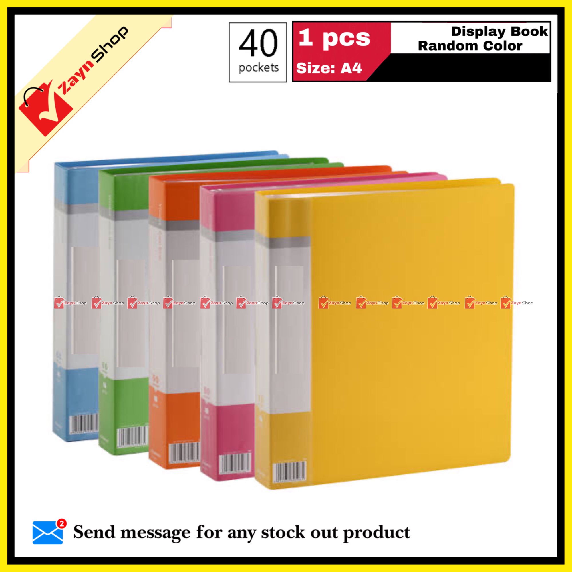 Display Book 40 Pocket Thin Plastic File Folder Display Presentation Book, A4 Size Random Color 1pcs - Innovative Design - Organize with Style