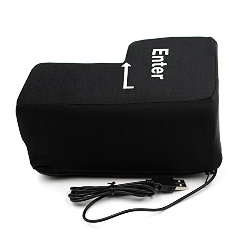 Big USB Enter Key Anti Stress Button Decompression Computer Any Vent Pillows Button Desktop Pillow For Programmer. 