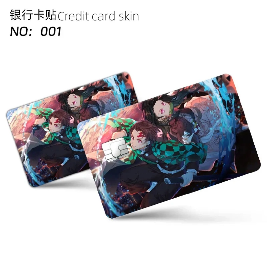 Credit Card anime Stickers Both side Beige closet Debit card sticker all Type card stickers Dragon Ball Z Naruto Funny credit card sticker sticker for debit card. 