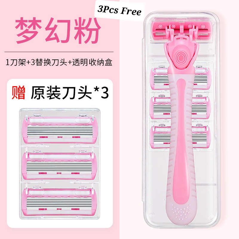 ComfortGlide Spa Breeze Women's 6 layer Razor +, 3 2-In-1 Razor Blade Refills. 