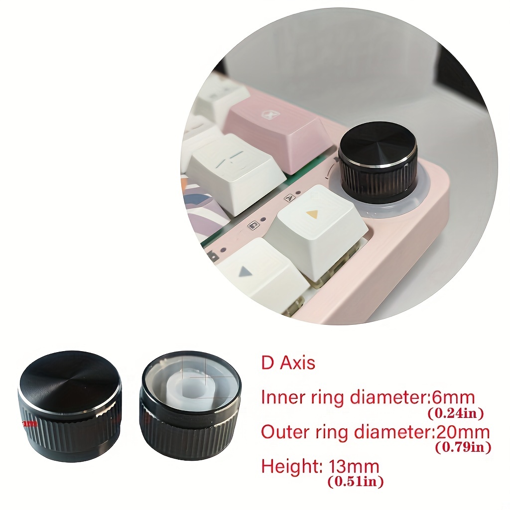 20mm Mechanical Keyboard Knob Volume Control Gear Manual Rotary Key Cap For Fine Tuning Metal Texture Inner Diameter 6mm. 