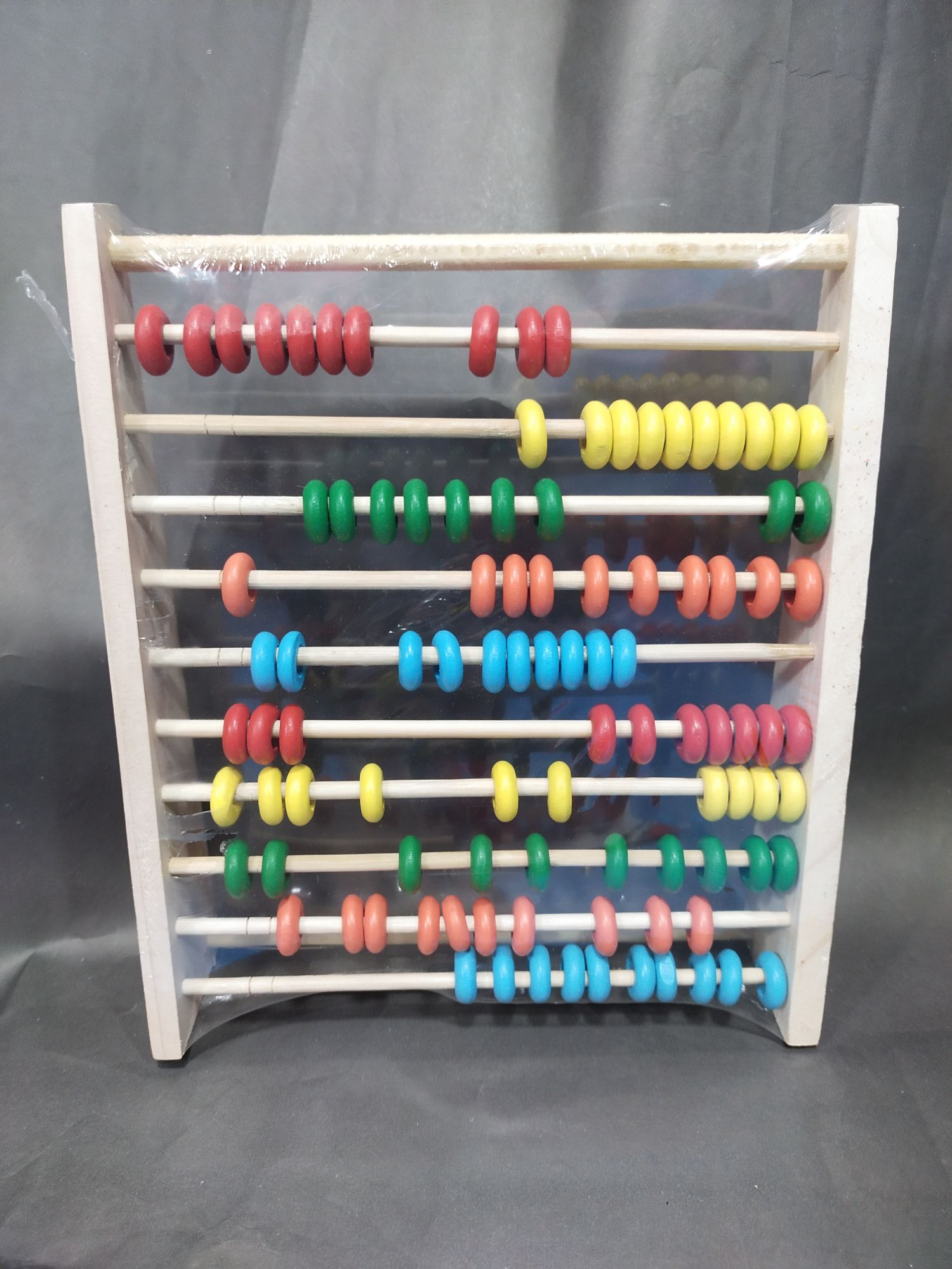 Wooden Abacus，Miniature Counting Frame 10 Rows, Learning Mathematics Abacu Numbers Counting Calculating Beads Abacus Montessori. 