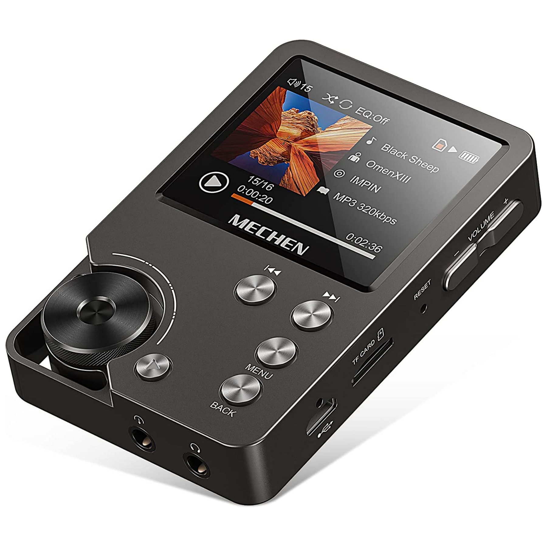 MP3 Player, Lossless DSD High Definition Portable Hi-Fi Digital Audio Music Player with 64GB Memory Card, Supports Up to 256GB. 