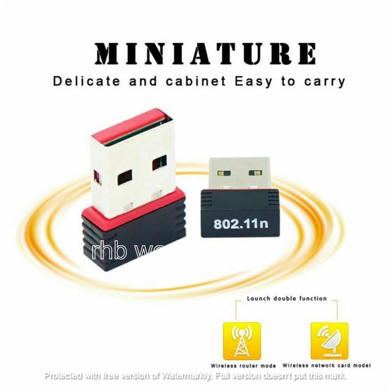 MINI USB WIRELESS WiFi NETWORK RECEIVER ADAPTER DONGLE DESKTOP PC - Black. 