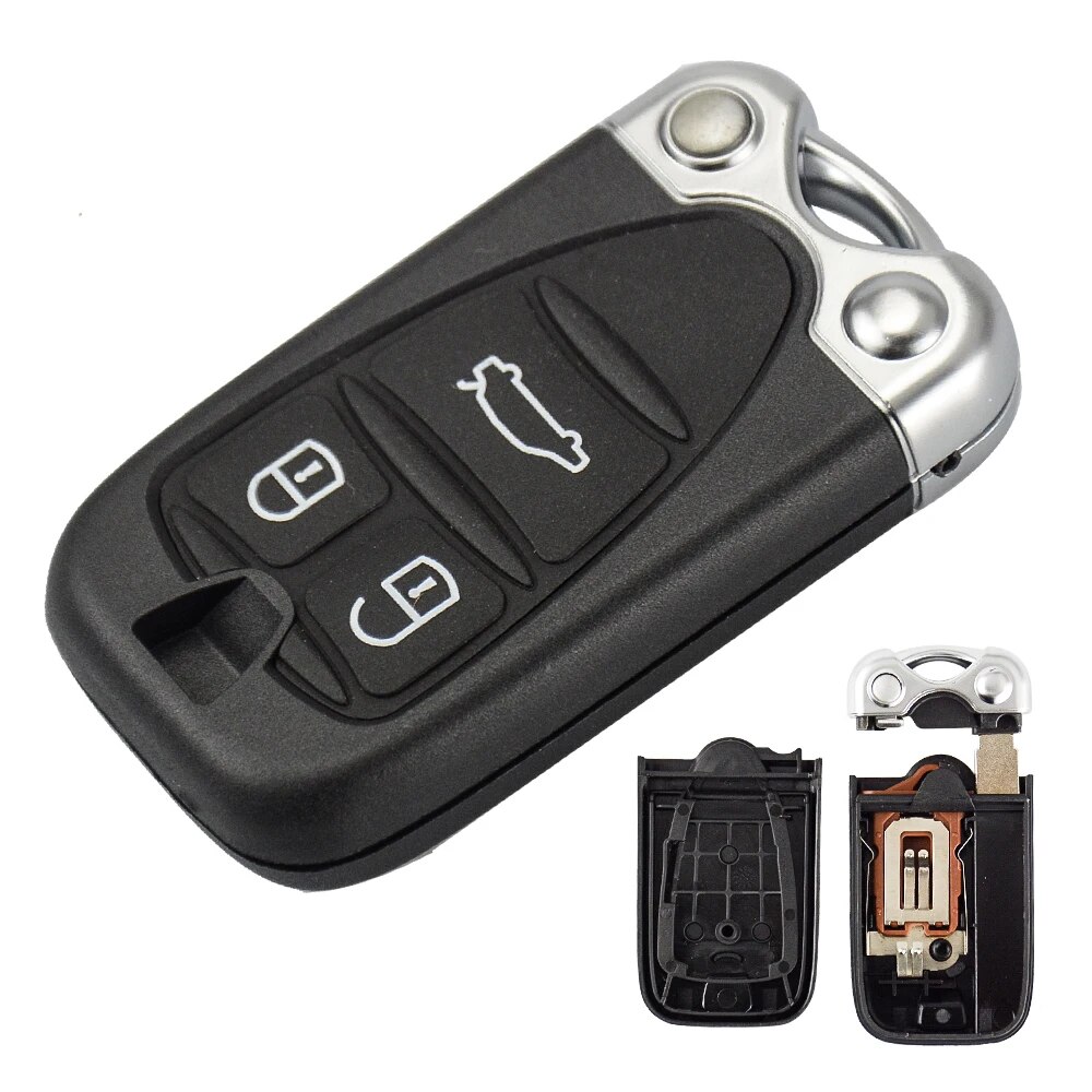 OkeyTech Car Remote Key Shell For Alfa Romeo 159 Brera 156 Spider 3 Button Housing With Insert Blade For Alfa Smart Key Fob Case. 