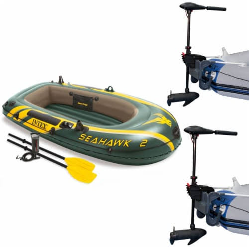 Intex Seahawk 2 Inflatable Boat Set + Oars/Pump/Motor Mount | 68347EP + 68624E. 