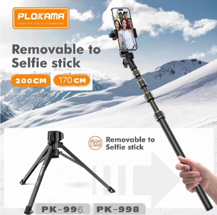 PLOKAMA PK-998 Photograph Tripod Height Adjust Stable and Linshakable Phone 200CM. 
