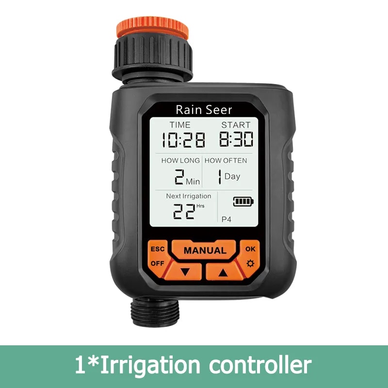 Rain Seer Large LCD Display Water Timer Waterproof IP65 Home Garden irrigation Rainfall Timer Automatic Controller System. 