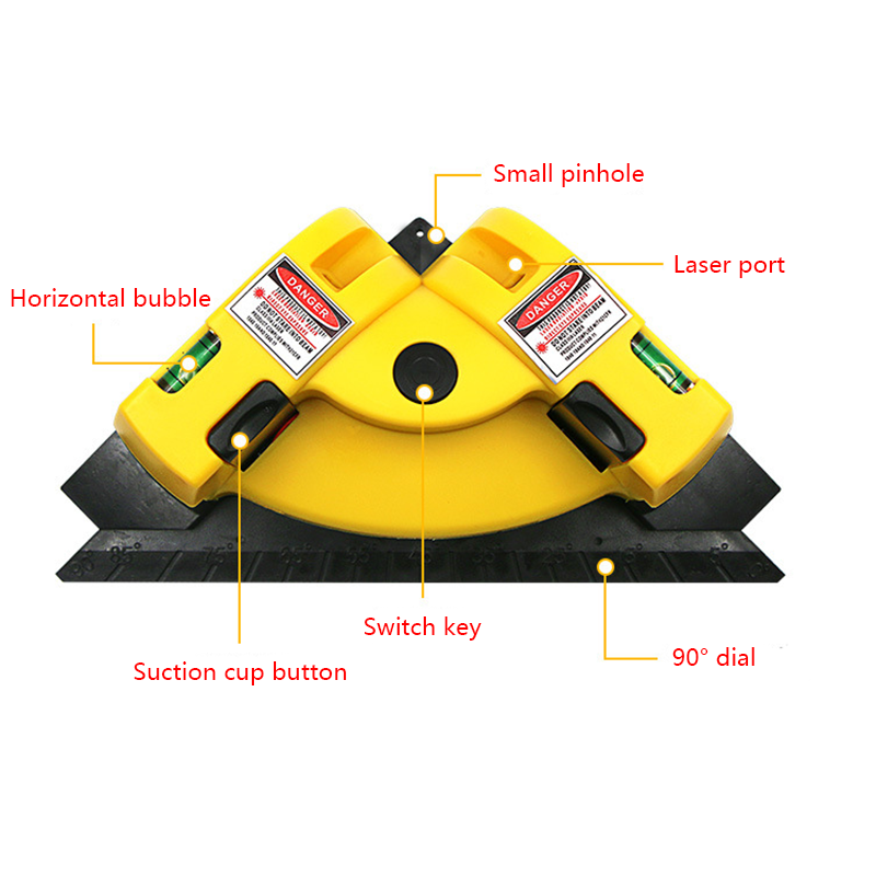Right Angle 90 Degree Laser Level Laser Measurement Professional Laser Level Meter Construction Tool for Tile Work Woodworking. 