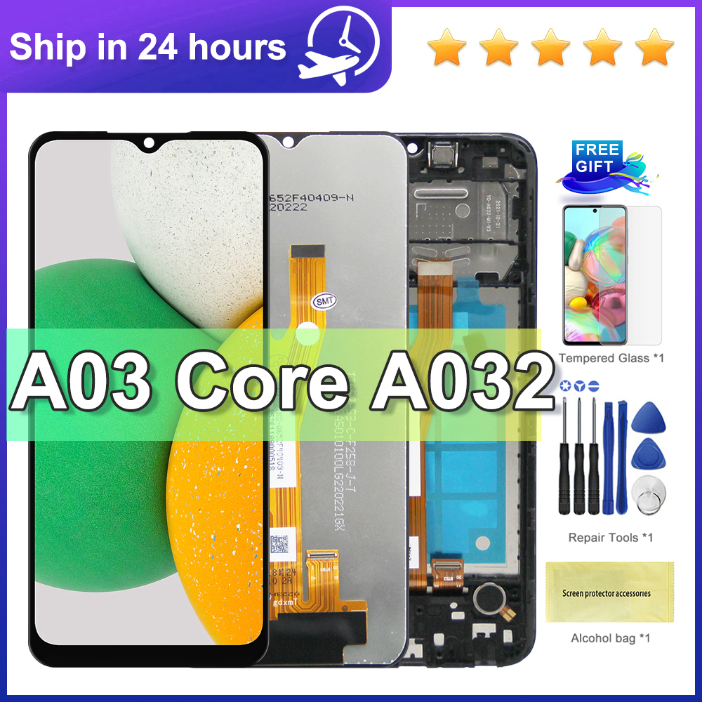 For Samsung A03 Core LCD Display Touch Screen Digitizer Assembly A032 SM-A032F SM-A032F/DS Display with Frame
