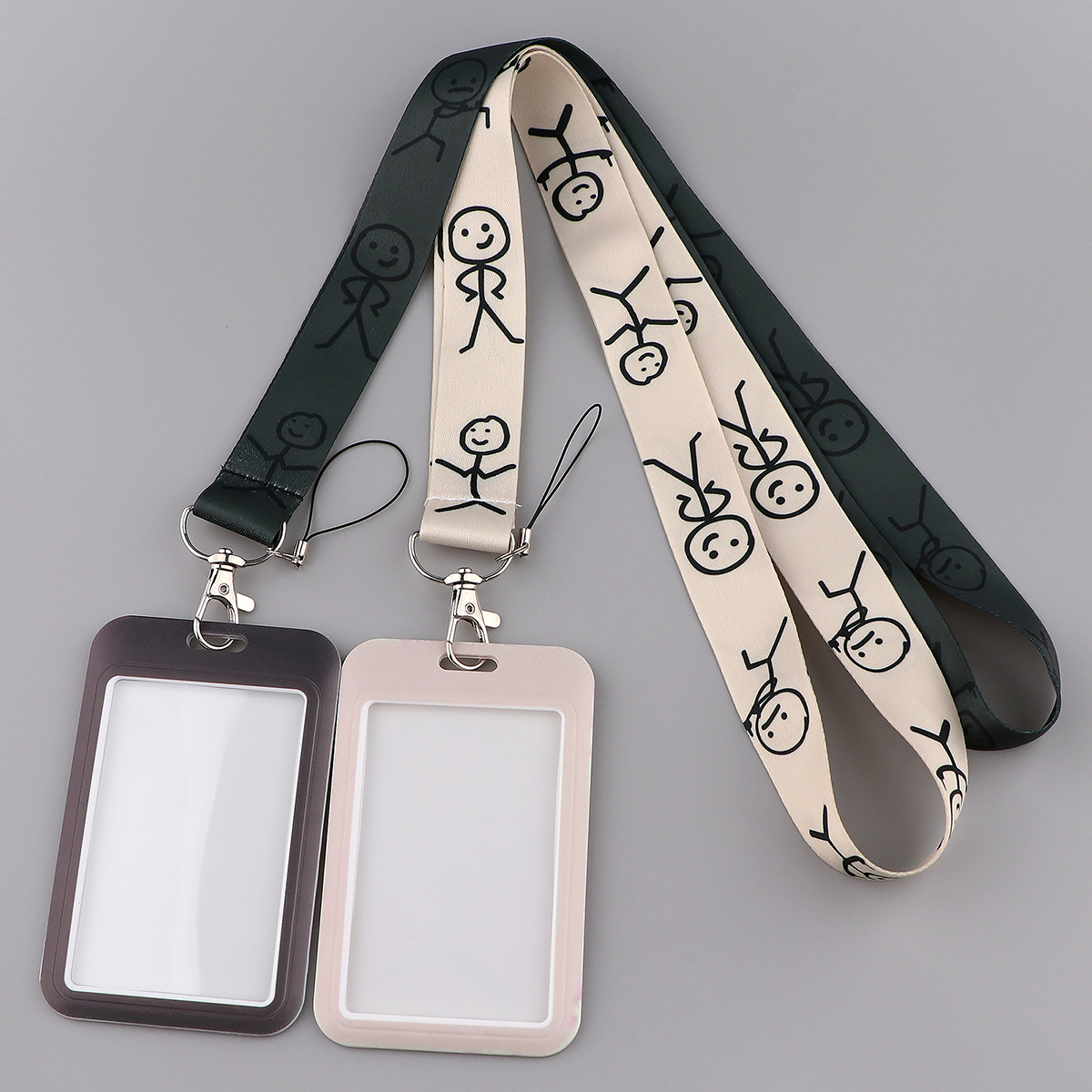 Cute Middle Finger Stickman Keychain Neck Strap Lanyard For Keys Badge Holder ID Credit Card Pass Hang Rope Keyrings Accessories. 