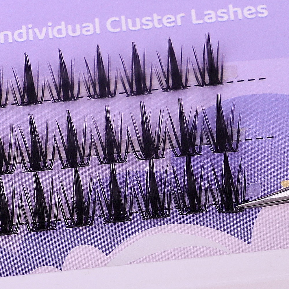 Individual Lashes 36 Cluster Lashes, Little Devil Style False Eyelash, Natural Simulated Segmented Single Cluster Lashes. 