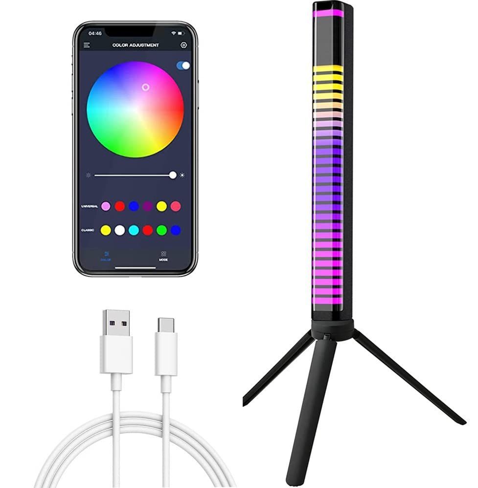 3D RGB APP Control Rechargeable Rhythm Light With Voice-Activated Pickup (D10). 