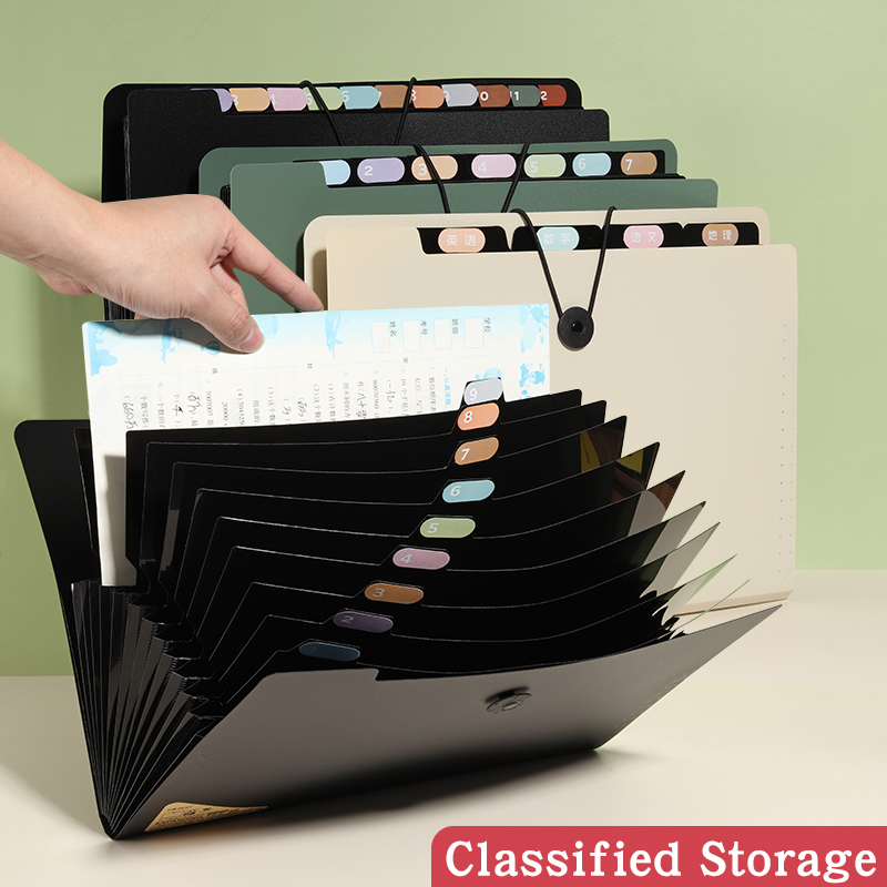 5/8/13 Layers A4 File Folder Storage Bag Test Paper Desktop Tool School Stationery Office Supplies. 