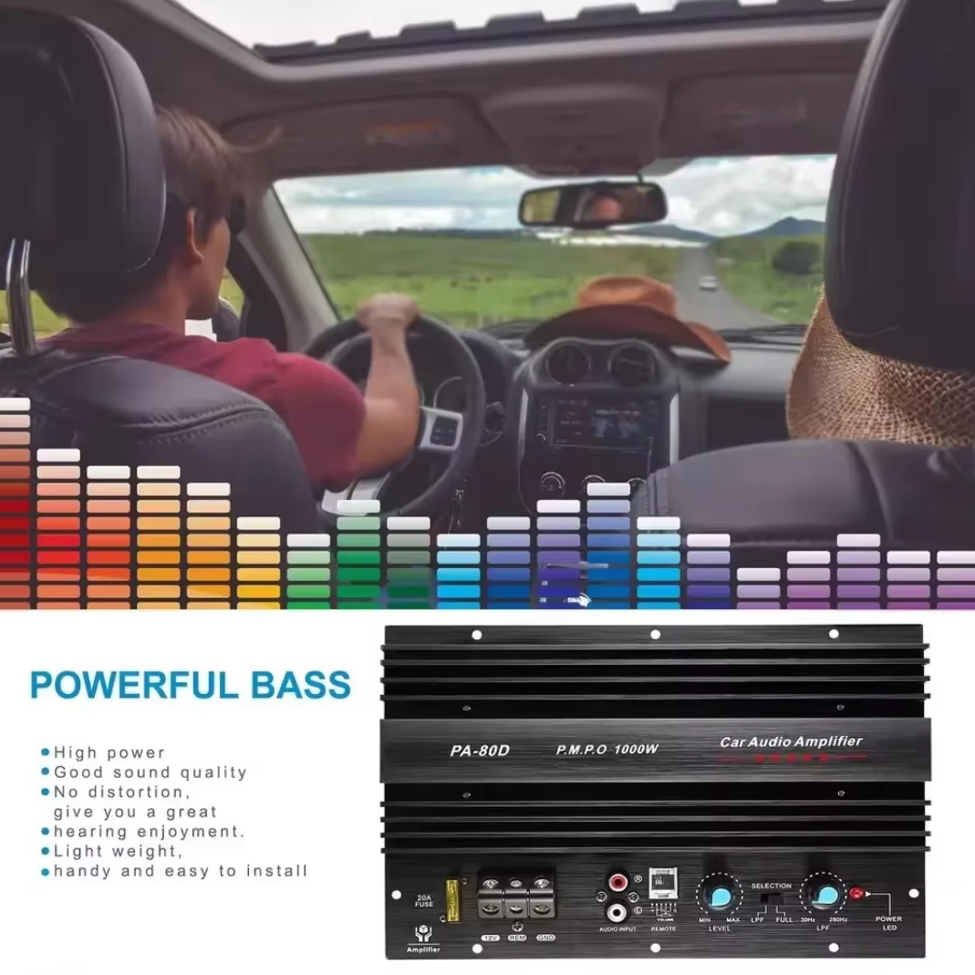 PA-80D 12V Mono 1000W Car 10"~12" Subwoofer Power Amplifier Motherboard High Power Car Audio Power Amplifier Board. 