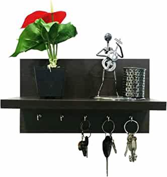 Key Holder for Home, Key Stand for Wall with Wall Decor Shelf, Key Hanger, Key Holder | With 5 Key Hooks. 