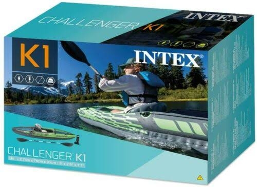 Intex 68305 Challenger One Person Inflatable Kayak Kit With Oar And Pump. 