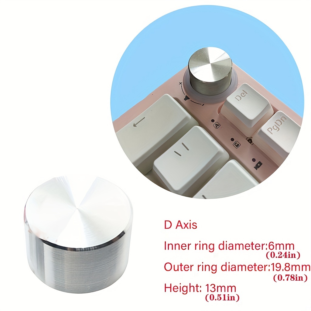 20mm Mechanical Keyboard Knob Volume Control Gear Manual Rotary Key Cap For Fine Tuning Metal Texture Inner Diameter 6mm. 