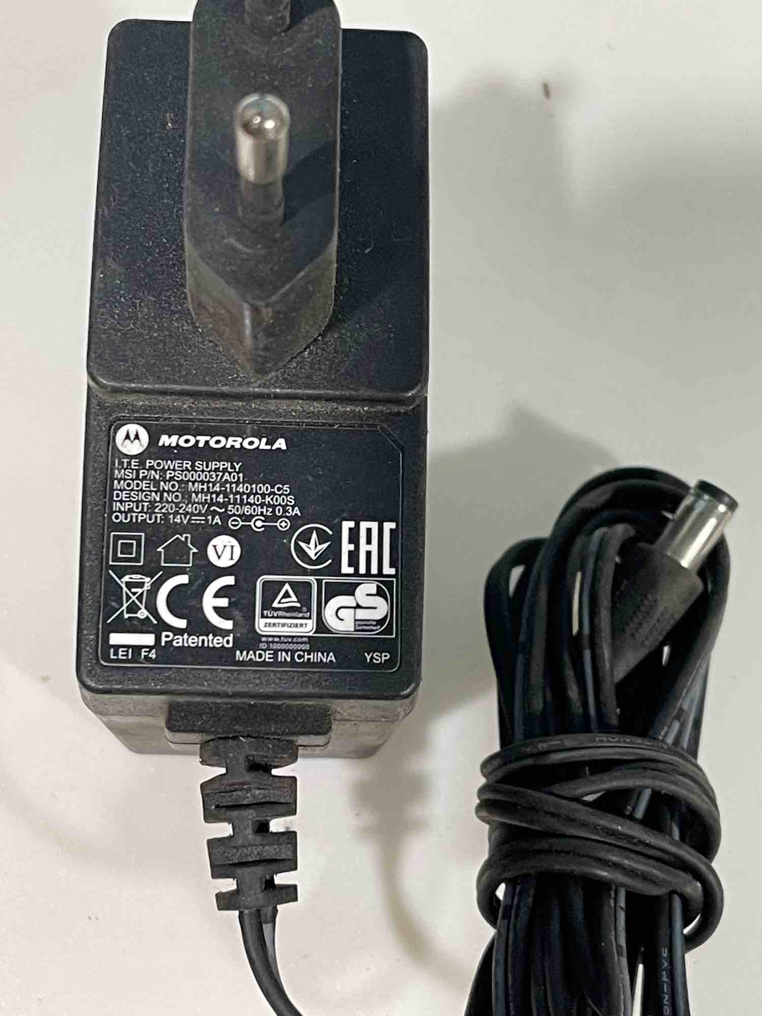 Motorola 14V 1A Adapter ML18-8140100-A1 AC Power Supply. 