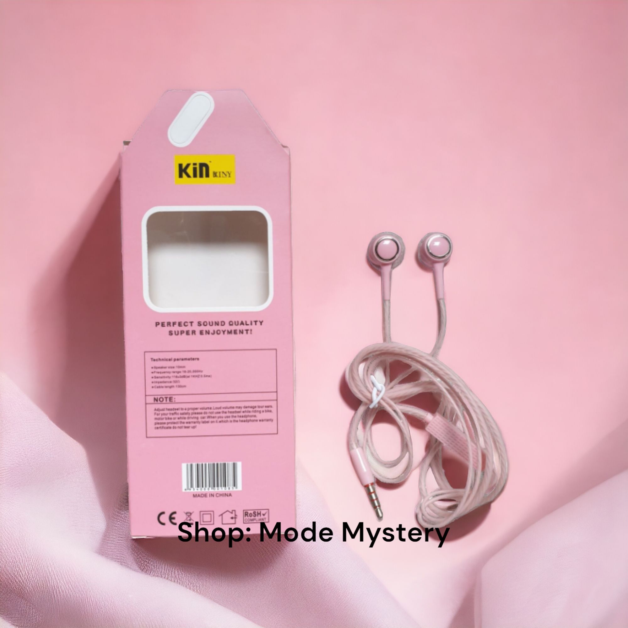 KIN -28 High Quality Wired Earphone Best Sound Quality Pink Color For any Android device. 