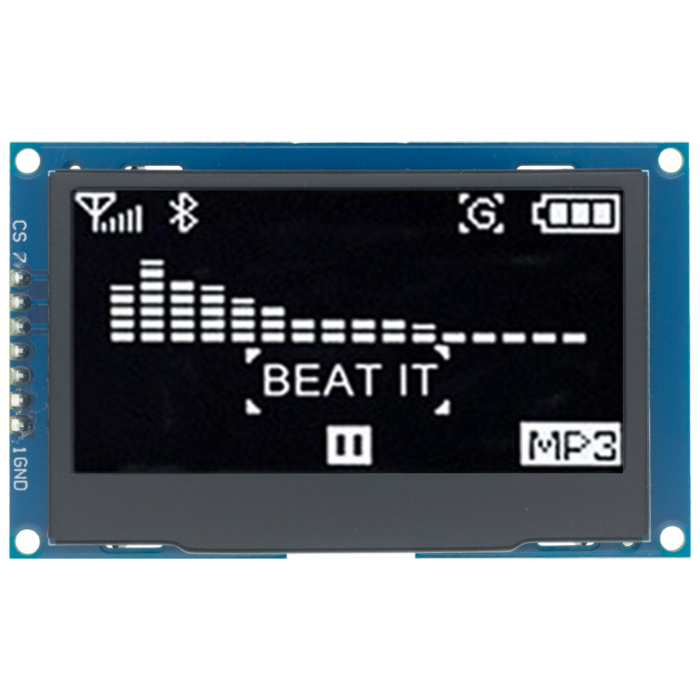 2.4" 2.42 Inch 128x64 OLED LCD Display Module SSD1309 12864 7 Pin SPI/IIC I2C Serial Interface for Arduino UNO R3 C51. 