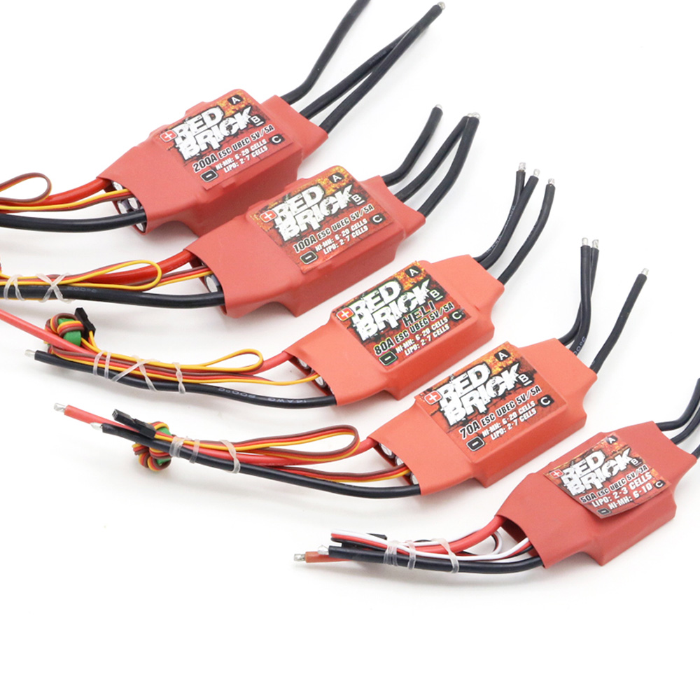 Red Brick 50A 70A 80A 100A 125A 200A Brushless ESC Electronic Speed Controller 5V/3A 5V/5A BEC for FPV Multicopter. 