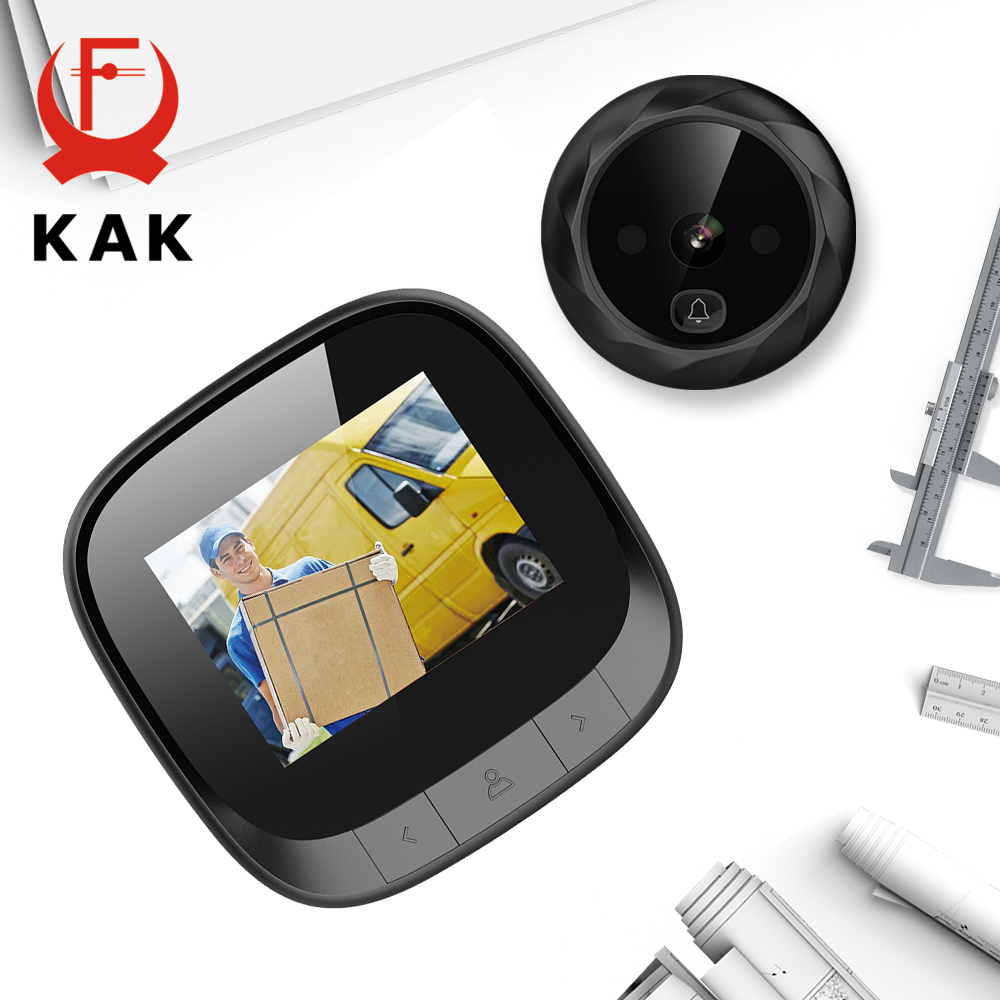 KAK 2.4"  LCD Screen Electronic Door Viewer Bell IR Night Door Peephole Camera Photo Recording Digital Door Camera Smart Viewer. 