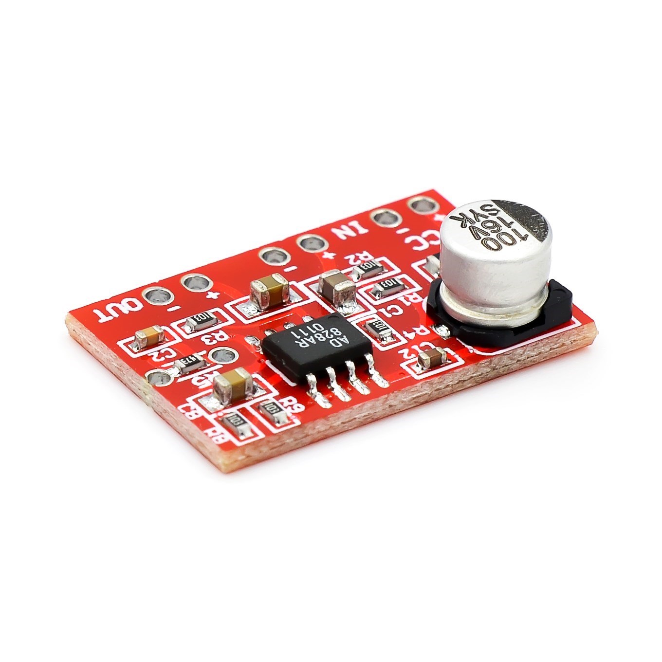 DC 3.8V-15V AD828 Stereo Dynamic Microphone Preamplifier Board MIC Preamp Module Amplifier Board. 