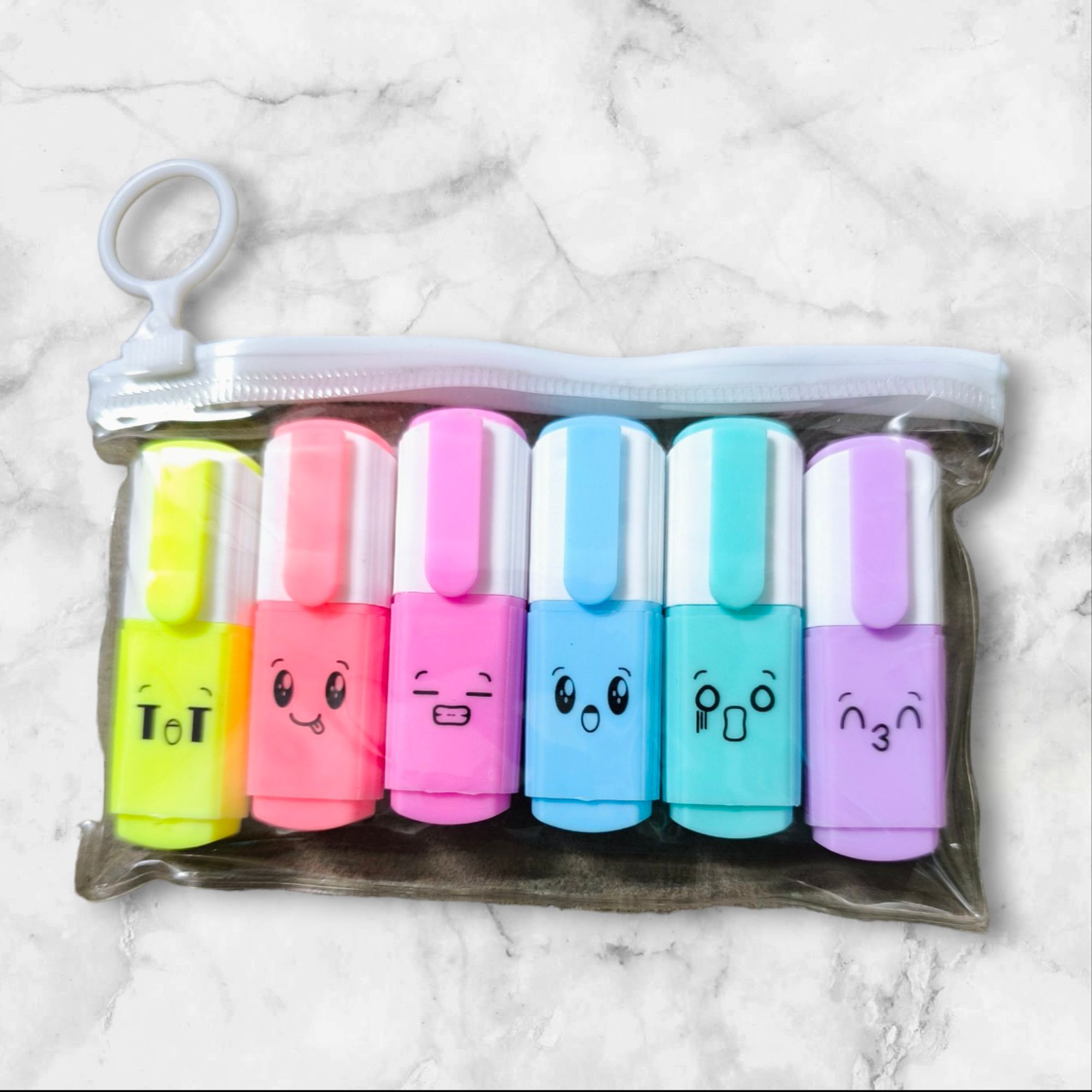 highlighter pen, 6 color highlighter pen,emoji highlighter pen