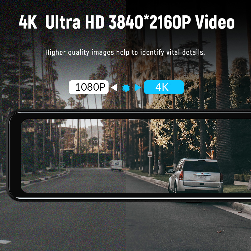ACCEO 4K WIFI Dashcam 12Inch Car DVR RearView Mirror Recorder Dash Cam Support 1080P Sony Black Box Rear View Camera Acesssories. 
