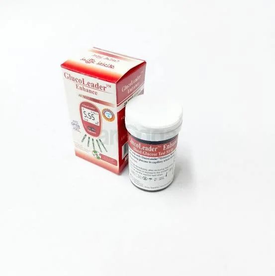 GlucoLeader Enhance RED Blood Glucose Test - 25 strips (No Box Only 1 vail). 