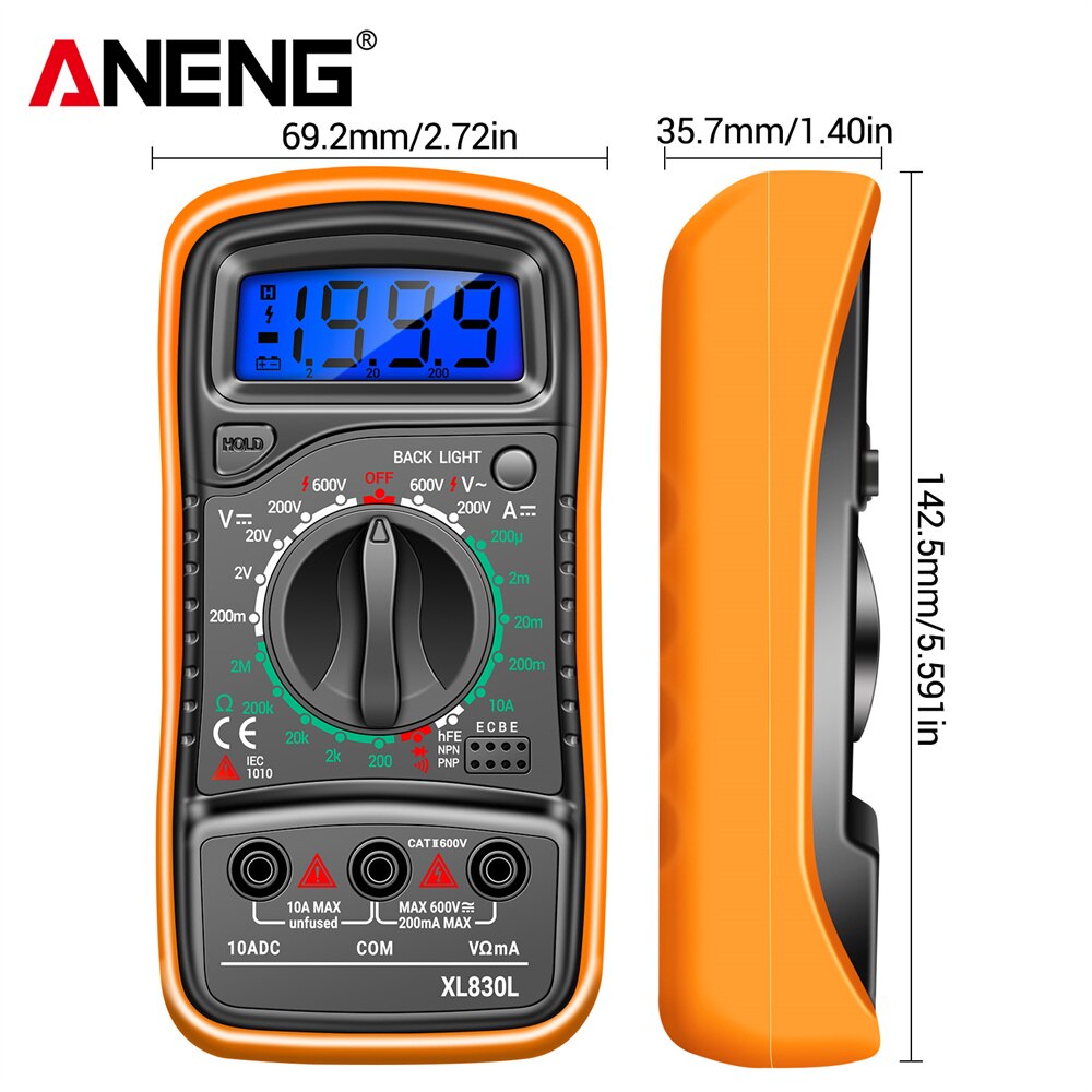 ANENG XL830L Digital Multimeter AC/DC Voltmeter Current Diode Triode Meter Tester Resistance Electronic Test Tools. 