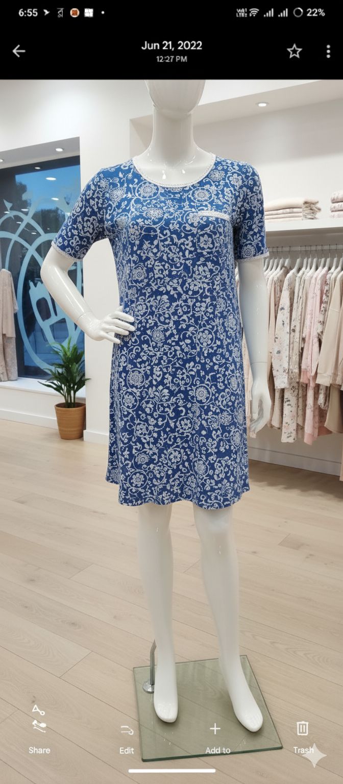 fashion designer soft malti color night top for women