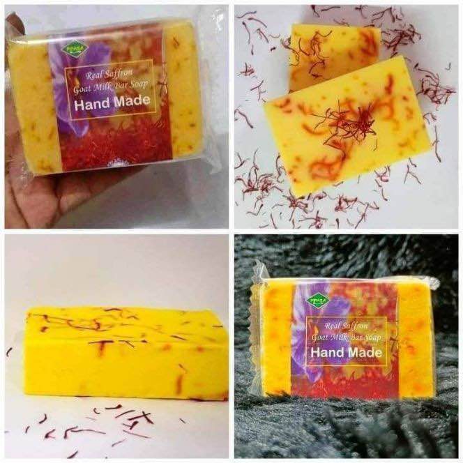 Saffron Goats Milk Soap 100 gm for Face & Body (Premium Quality). 
