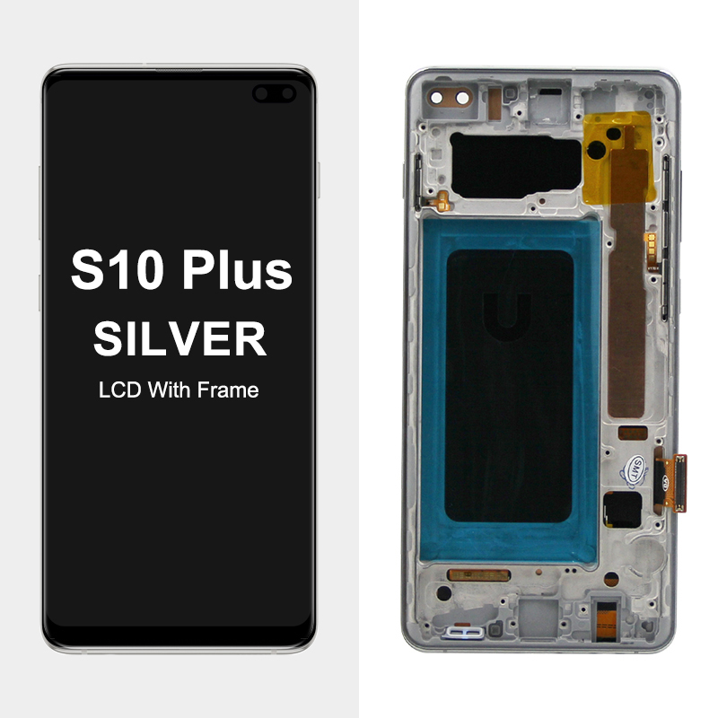 TFT Display With Frame For Samsung Galaxy S10 Plus LCD Display Replacement Touch Screen Digitizer For Galaxy S10 Plus/S10+ G975F. 