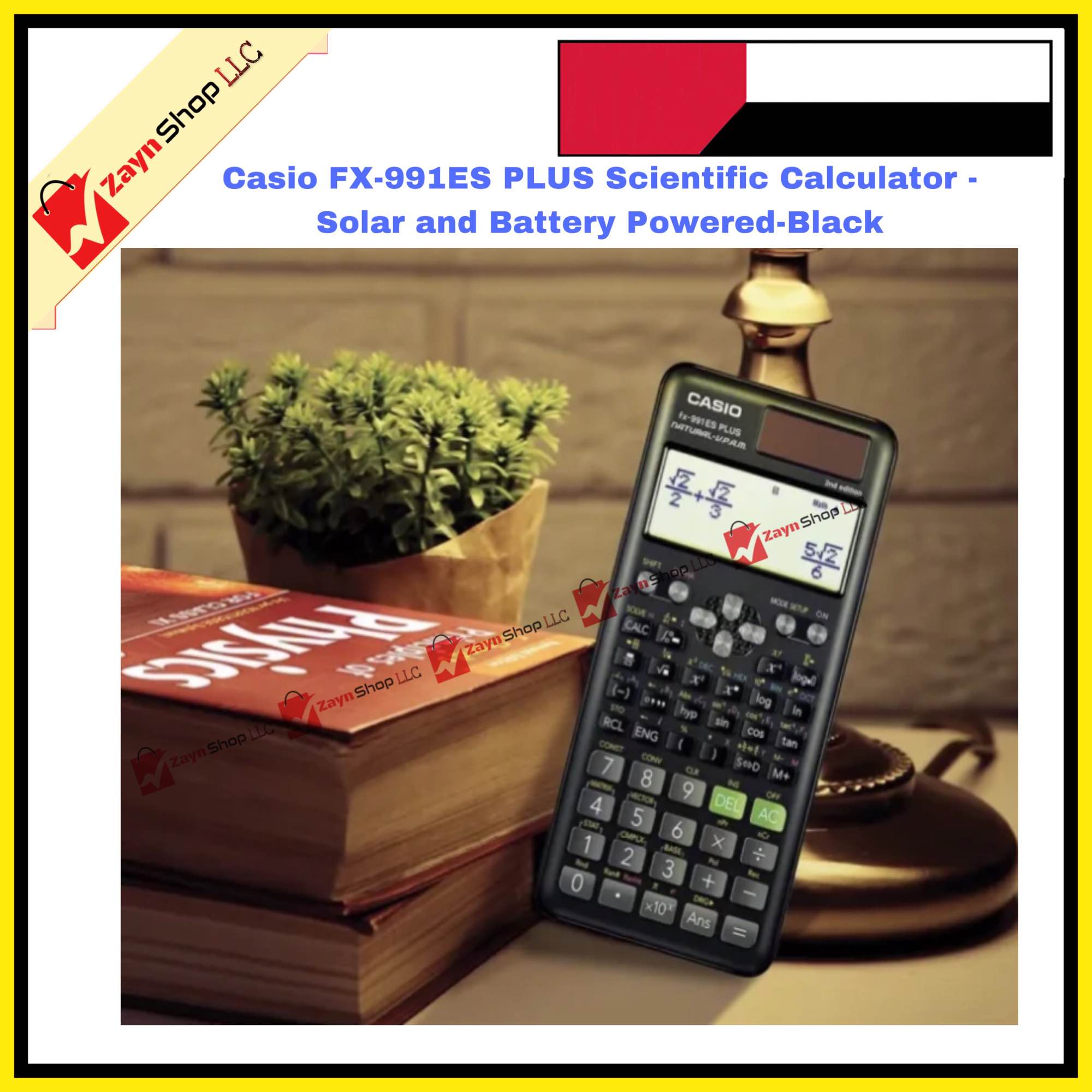 Casio FX-991ES PLUS- Scientific Calculator - Solar and Battery Powered-Black. 