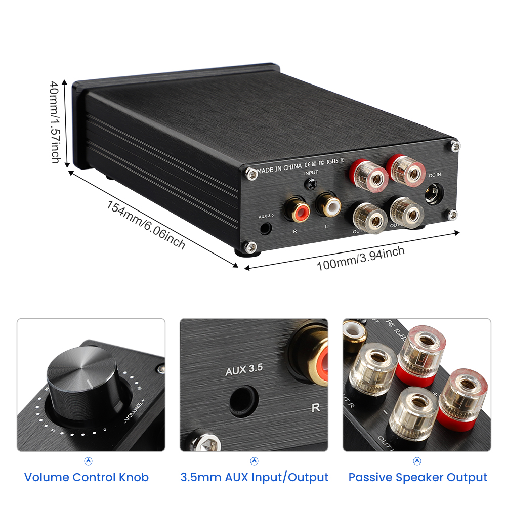 AIYIMA A07 TPA3255 Power Amplifier 300Wx2 Class D Stereo 2.0 Digital Audio Amp HiFi Sound Amplifiers Home Speaker Amplificador. 