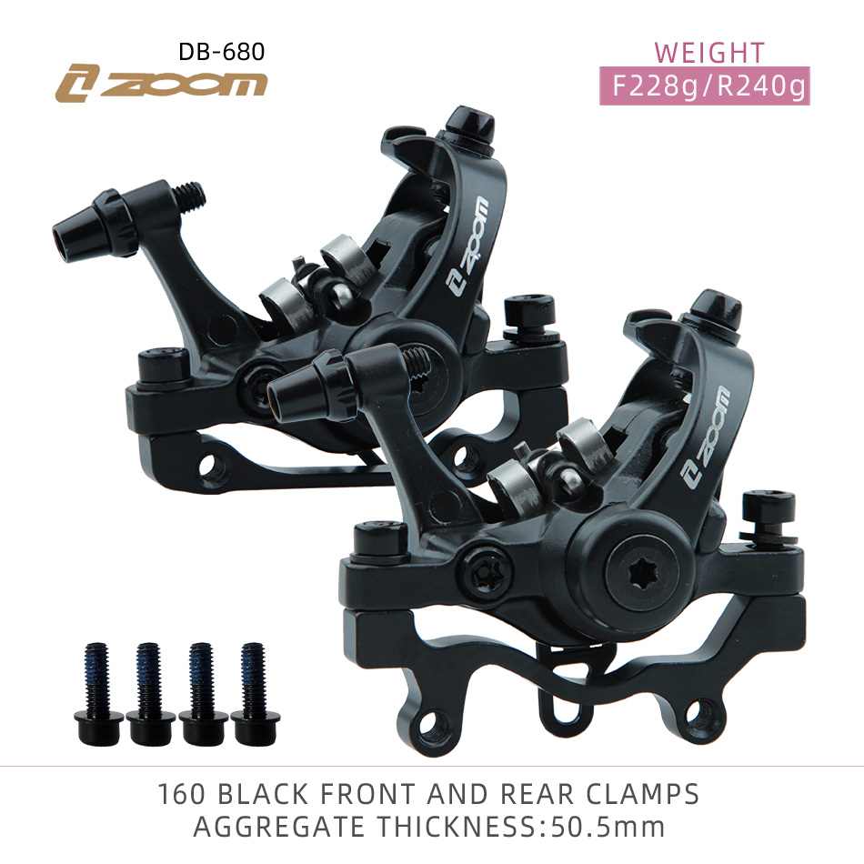 ZOOM DB-680 Bicycle 160 Disc Brake Light Alloy Mountain Bike Universal Accessories Mechanical Double Left NFOX B001 Red Black. 
